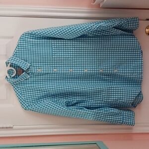 J. CREW BLUE AND WHITE CHECKED SHIRT